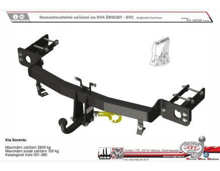Tažné zařízení Kia Sorento 01/2018->10/2020