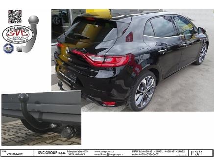 Tažné zařízení Renault Megane 11/2015->05/2020, Hatchback