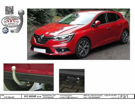 Tažné zařízení Renault Megane 11/2015->05/2020, Hatchback