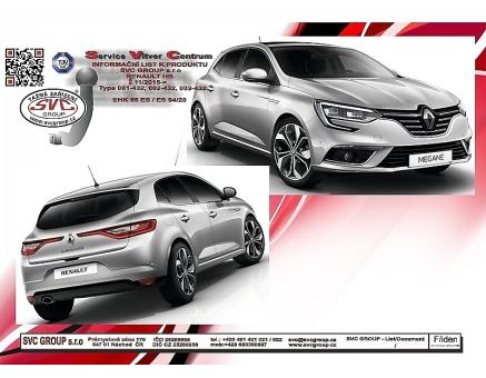 Tažné zařízení Renault Megane 11/2015->05/2020, Hatchback