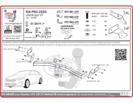 Tažné zařízení Kia Pro Ceed 01/2019->