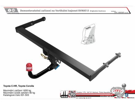 Tažné zařízení Toyota C-HR 10/2016->09/2019