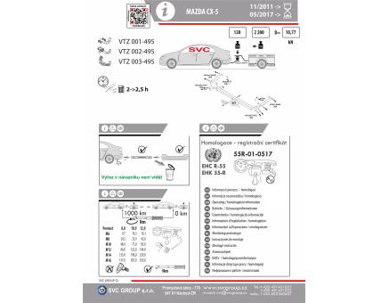 Tažné zařízení Mazda CX 5 05/2017->