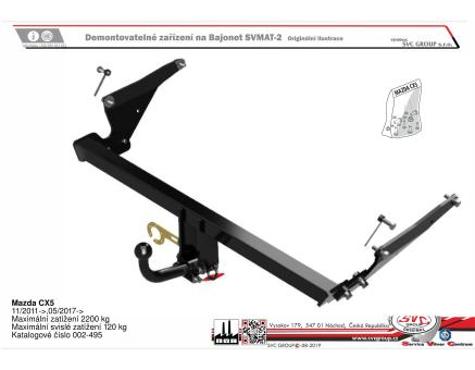 Tažné zařízení Mazda CX 5 11/2011->4/2017