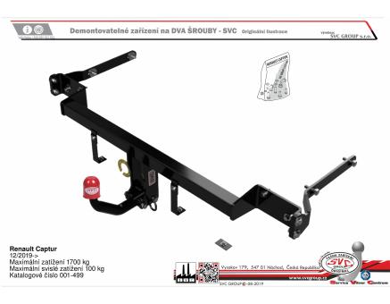 Tažné zařízení Renault Captur 12/2019->