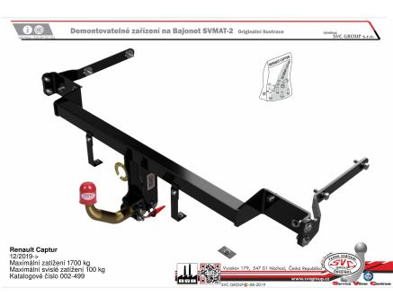 Tažné zařízení Renault Captur 12/2019->