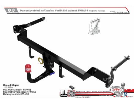 Tažné zařízení Renault Captur 12/2019->