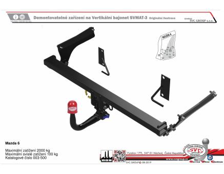Tažné zařízení Mazda 6 06/2013->12/2018, Sedan